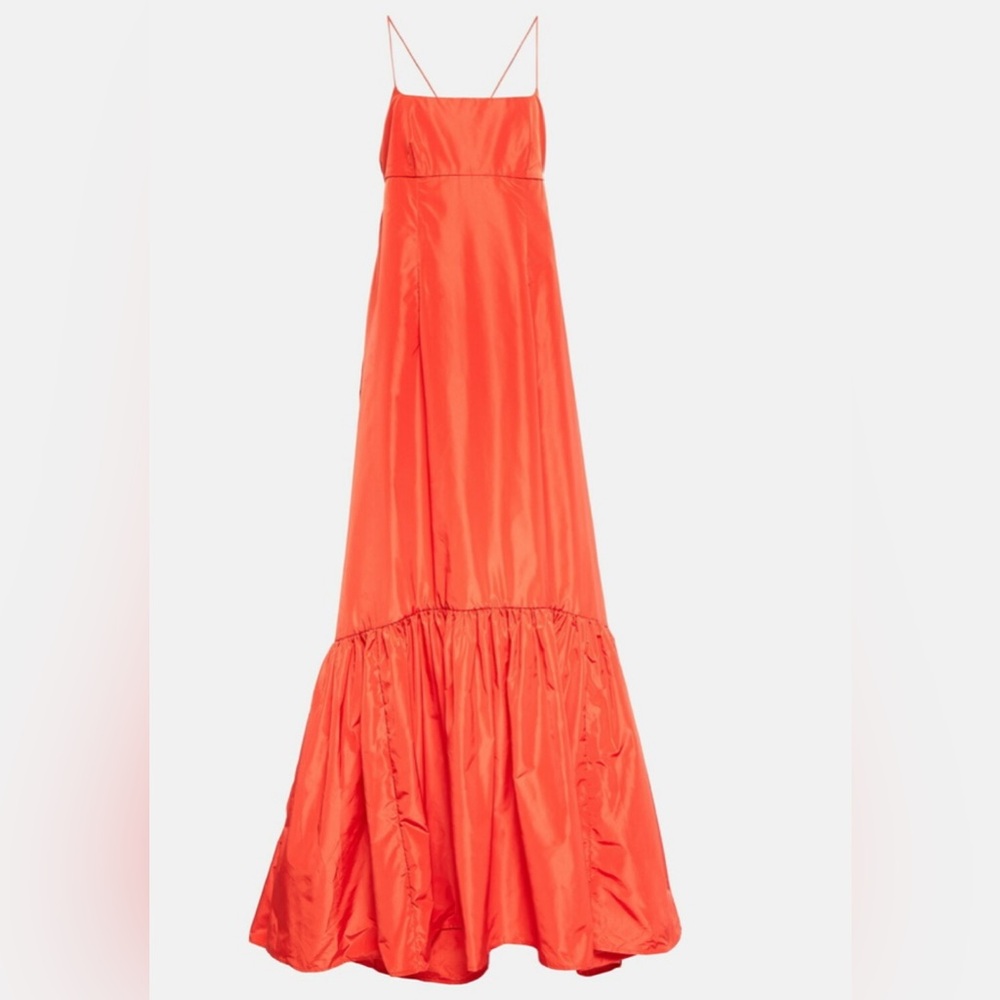 STAUD Florence taffeta gown maxi dress Hibiscus - X Large - red orange